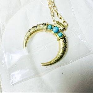 NWT Boho Gold/Turquoise Necklace